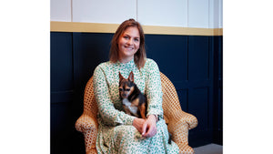 vet nurse with dog on her lab