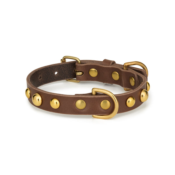Leather collar Brown