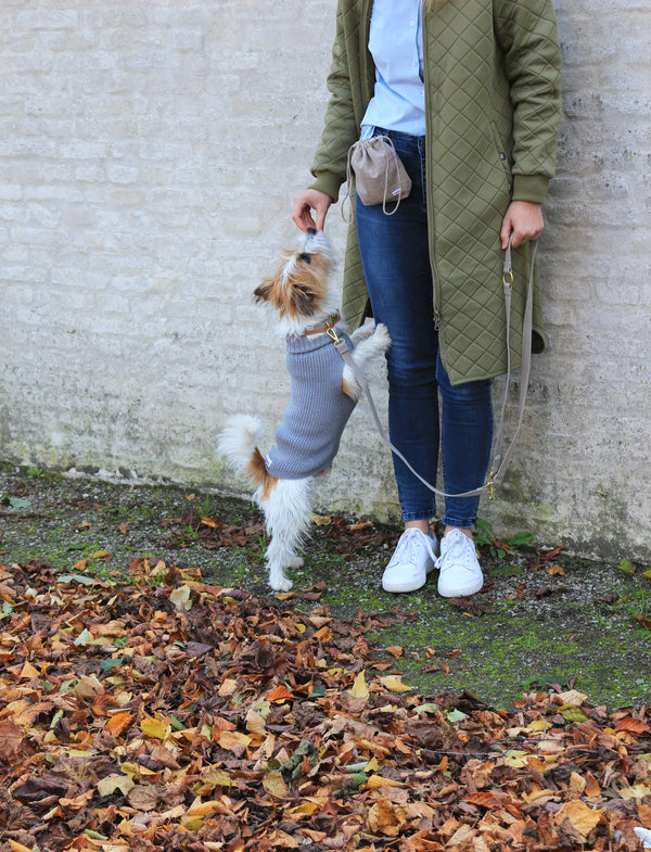 Dog Treat bag chequered Dark sand