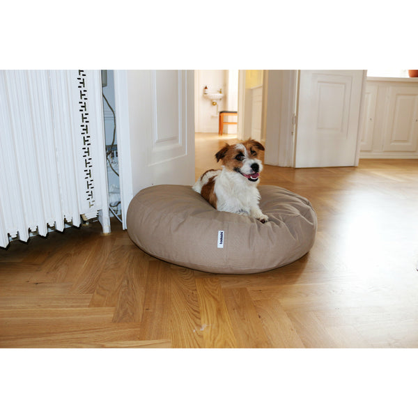 GOTS dog cushion with jack russell terrier on it